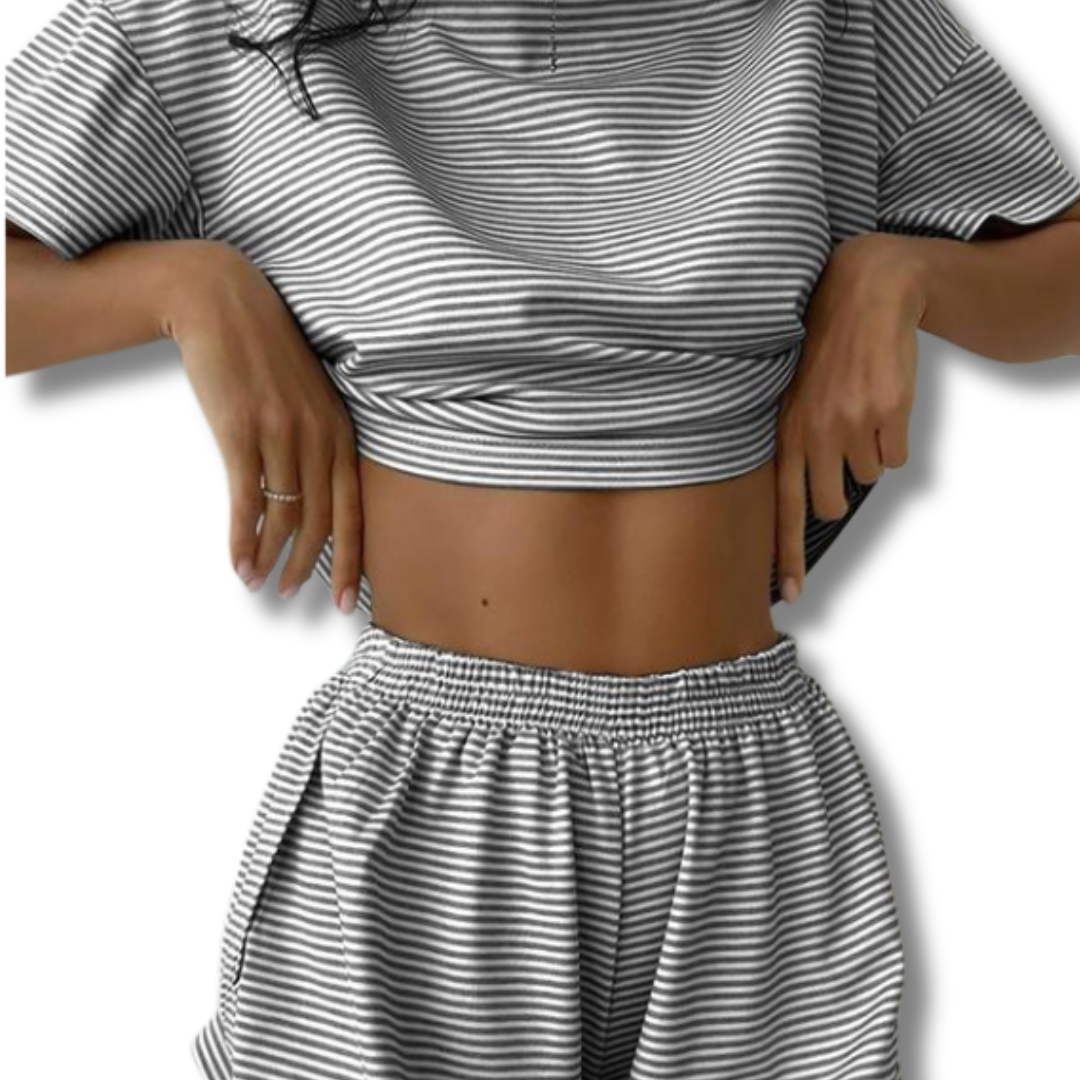 Split Shorts Pajama Set